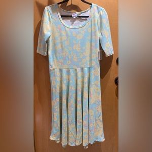 LulaRoe Nicole NWT 2XL Light blue yellow pink floral